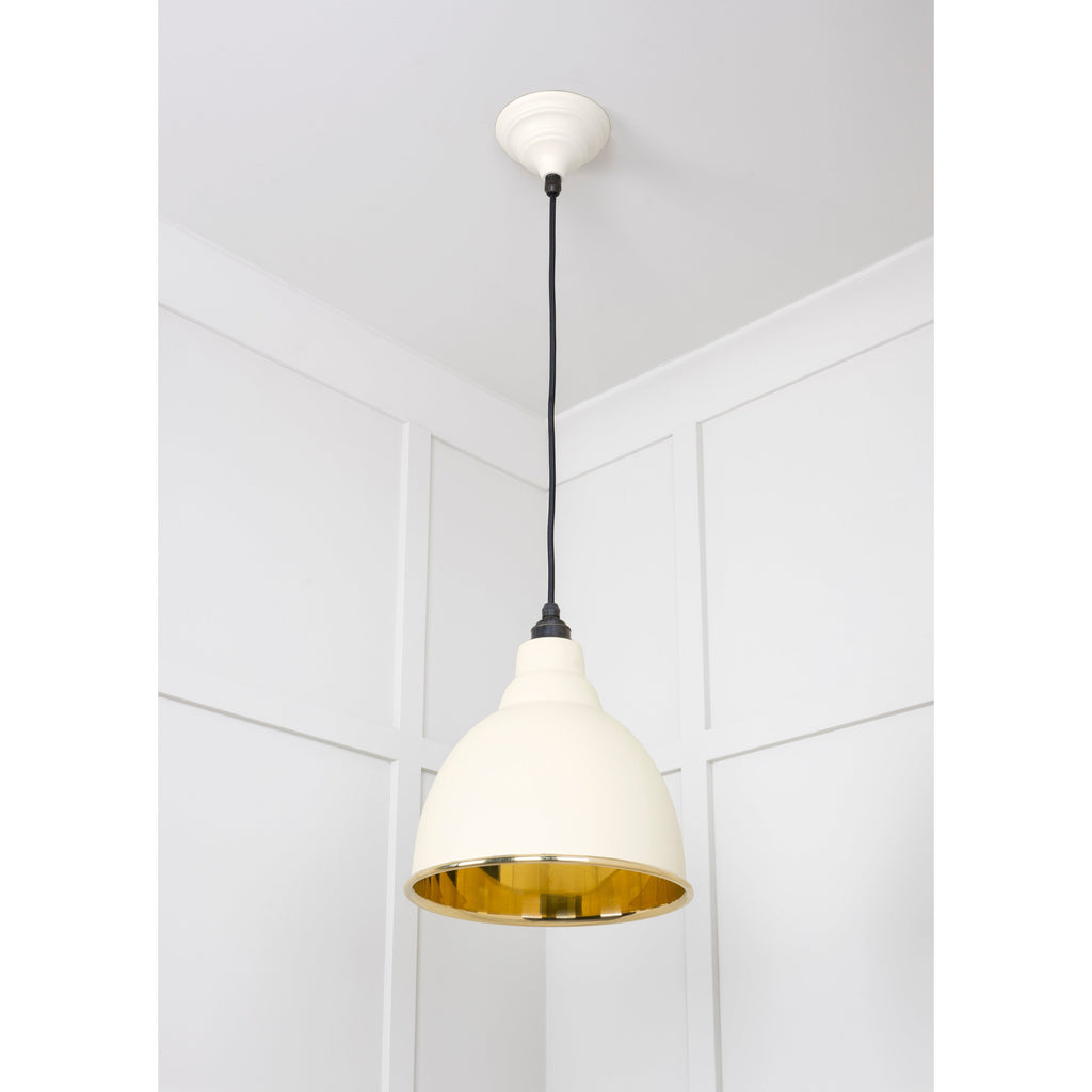 Smooth Brass Brindley Pendant in Teasel | From The Anvil-Brindley-Yester Home