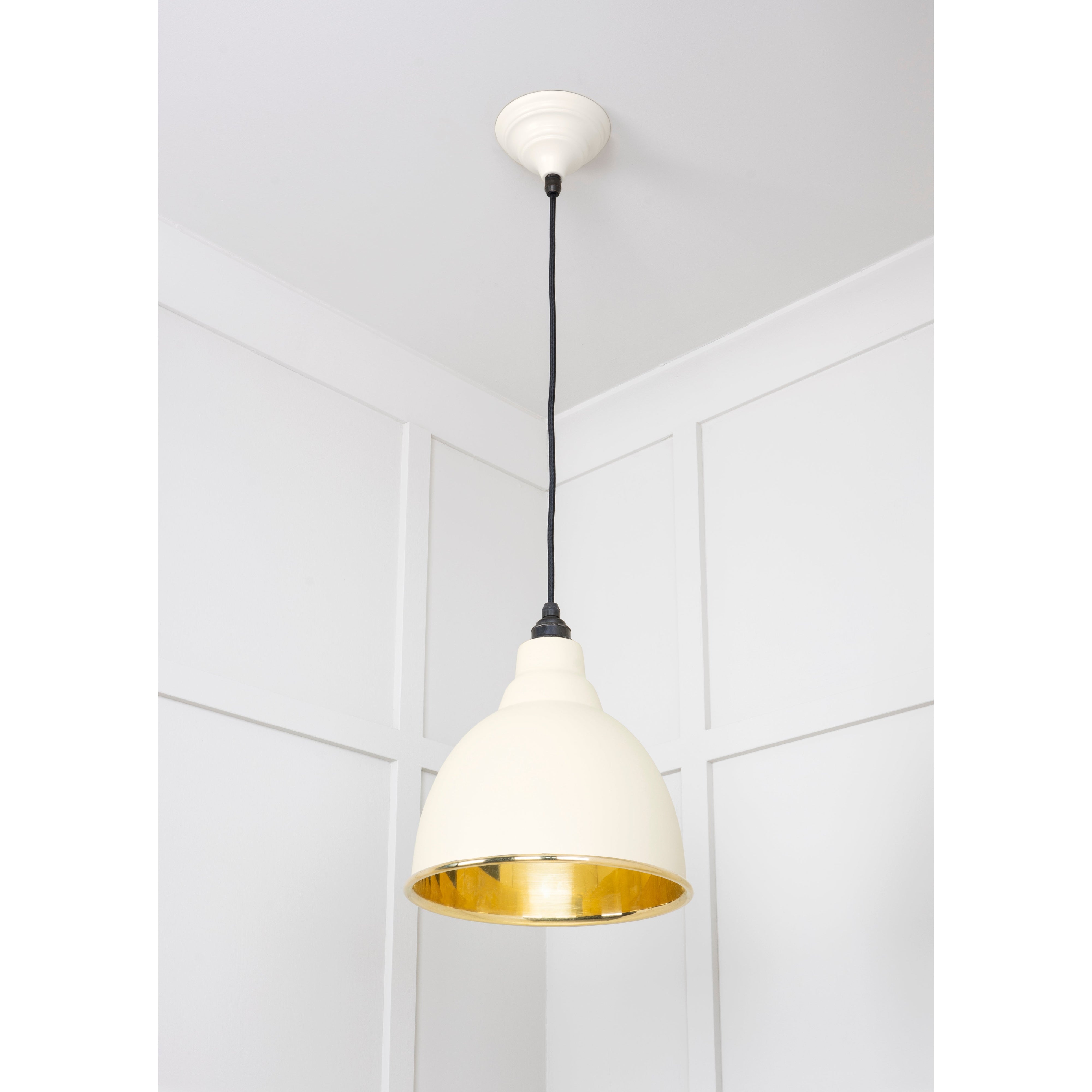 Smooth Brass Brindley Pendant in Teasel | From The Anvil-Brindley-Yester Home