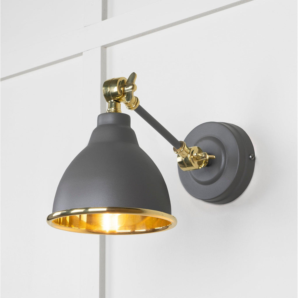 Smooth Brass Brindley Wall Light in Bluff | From The Anvil-Wall Lights-Yester Home