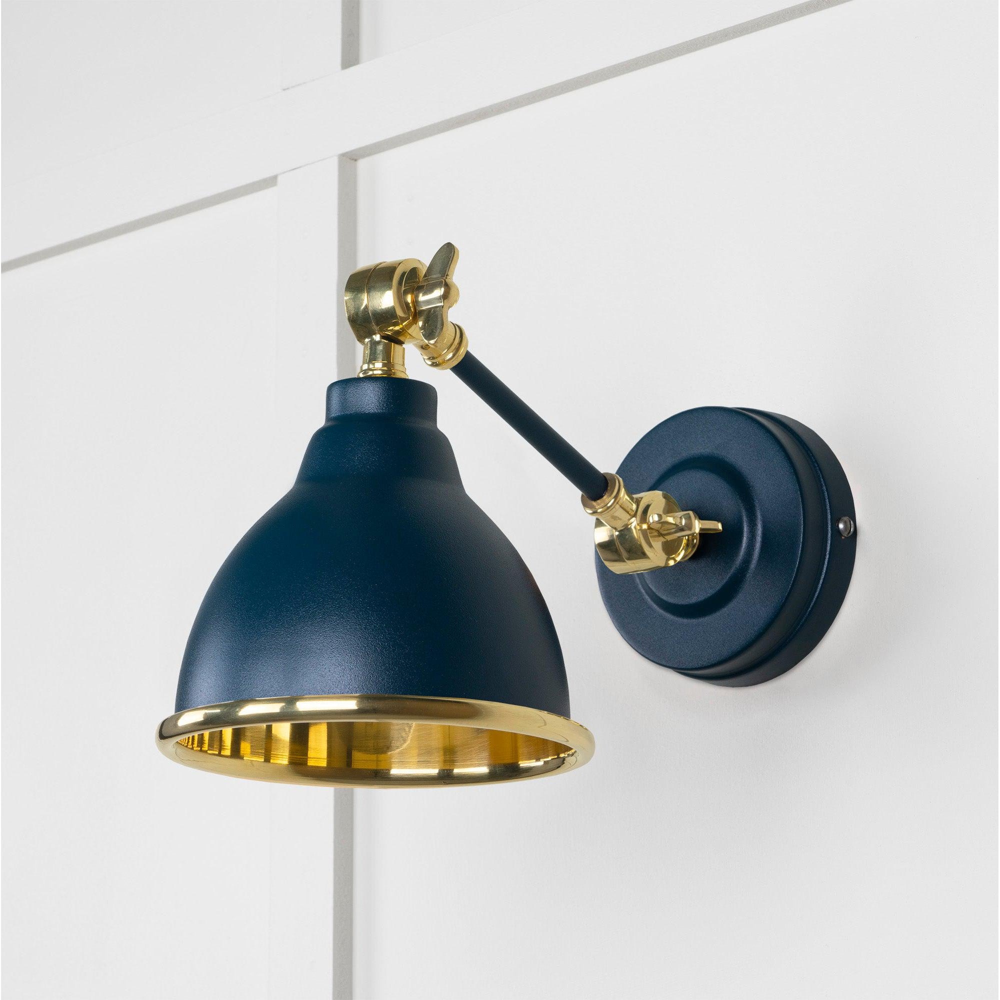 Smooth Brass Brindley Wall Light in Dusk | From The Anvil-Wall Lights-Yester Home