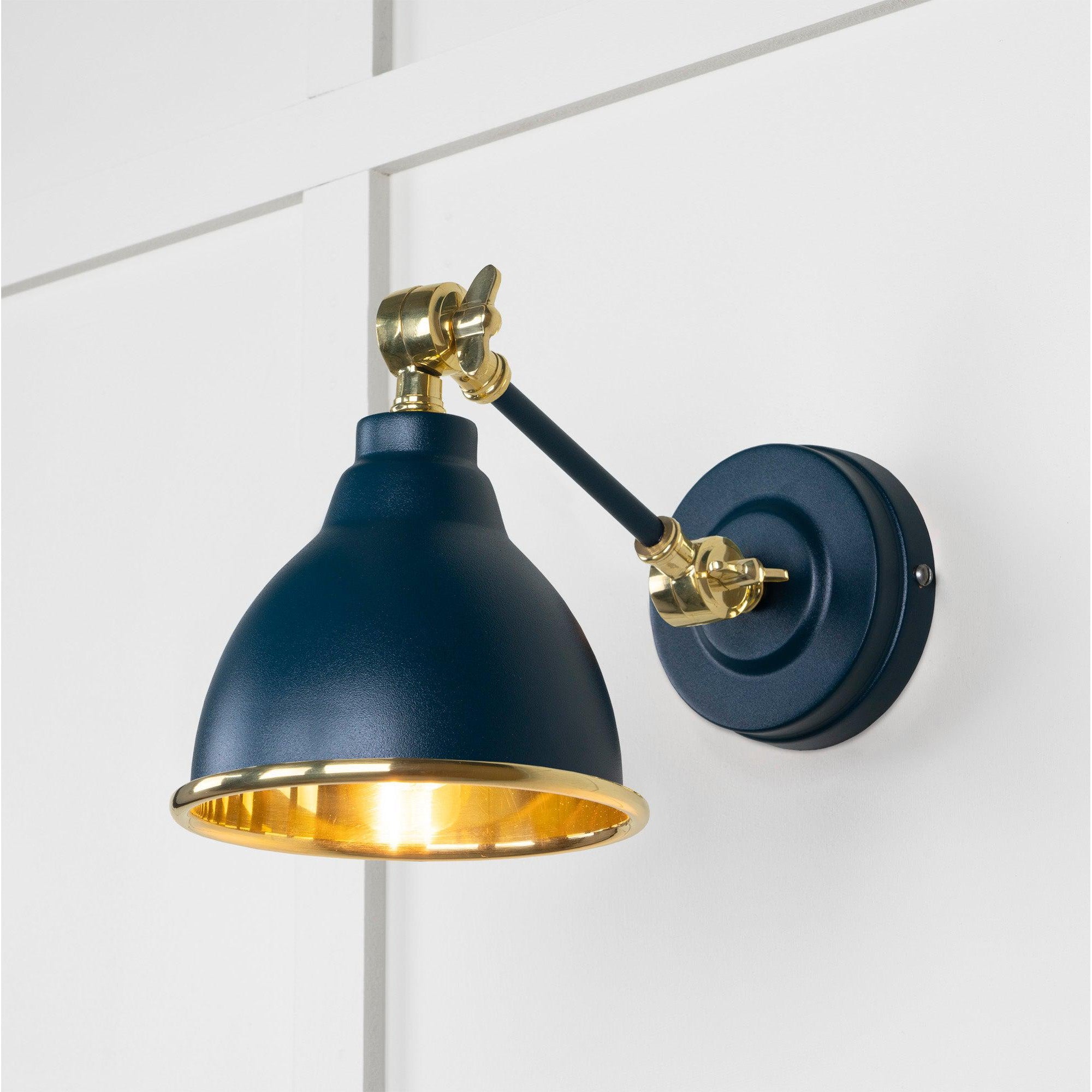 Smooth Brass Brindley Wall Light in Dusk | From The Anvil-Wall Lights-Yester Home