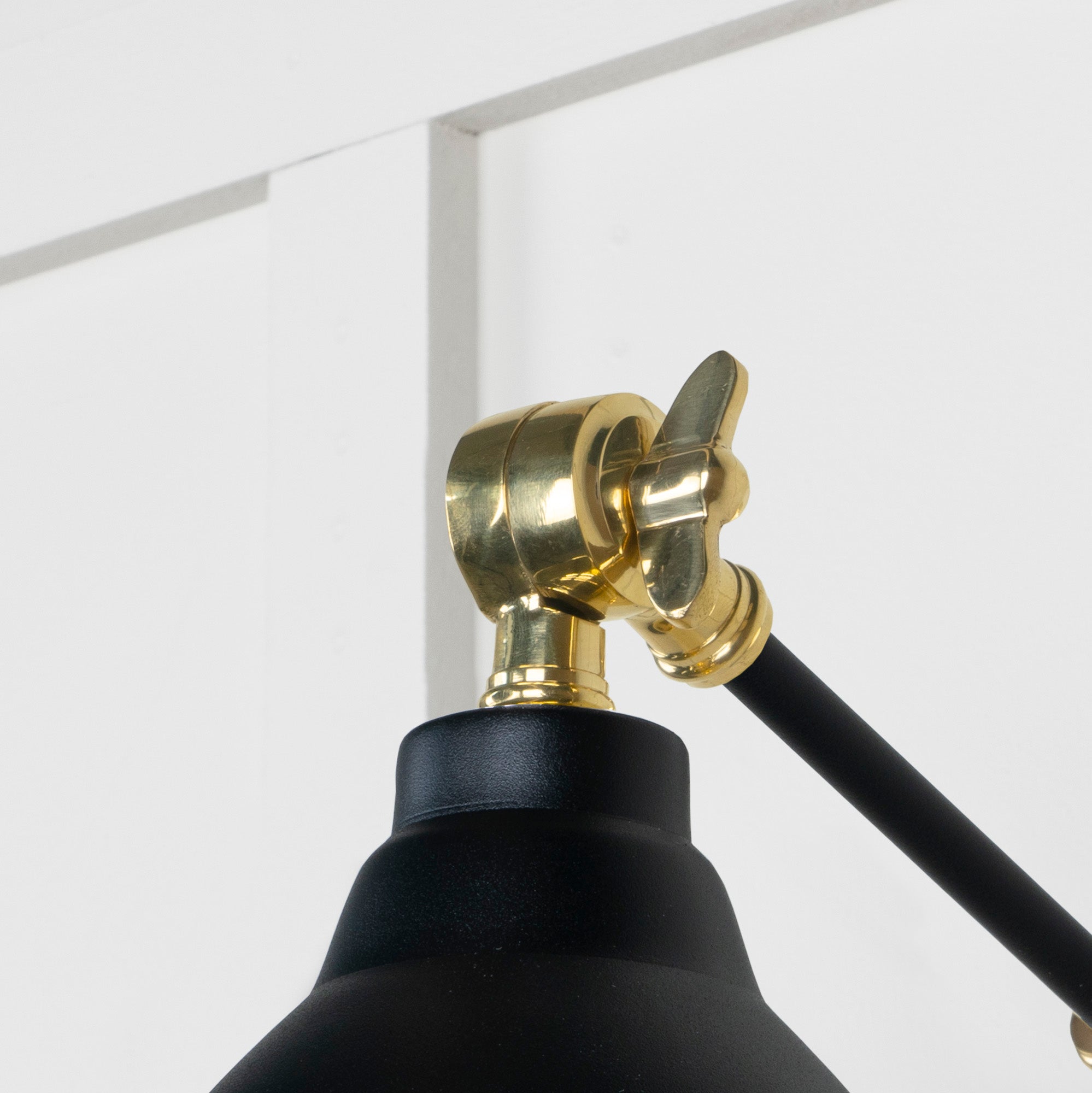 Smooth Brass Brindley Wall Light in Elan Black | From The Anvil - Wall Lights - From The Anvil - Yester Home