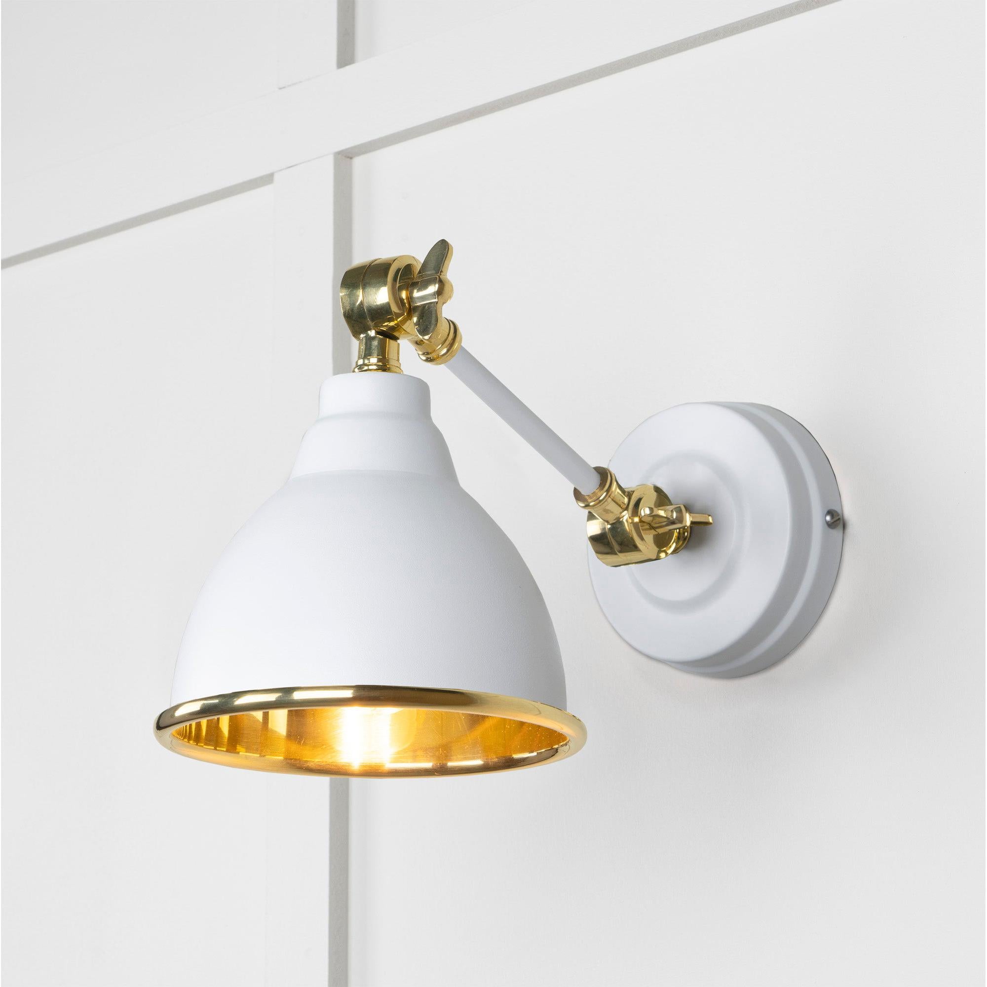 Smooth Brass Brindley Wall Light in Flock | From The Anvil - Wall Lights - From The Anvil - Yester Home