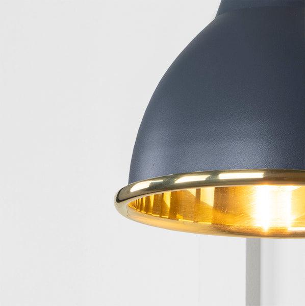 Smooth Brass Brindley Wall Light in Slate | From The Anvil-Wall Lights-Yester Home