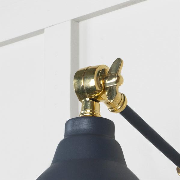 Smooth Brass Brindley Wall Light in Slate | From The Anvil-Wall Lights-Yester Home