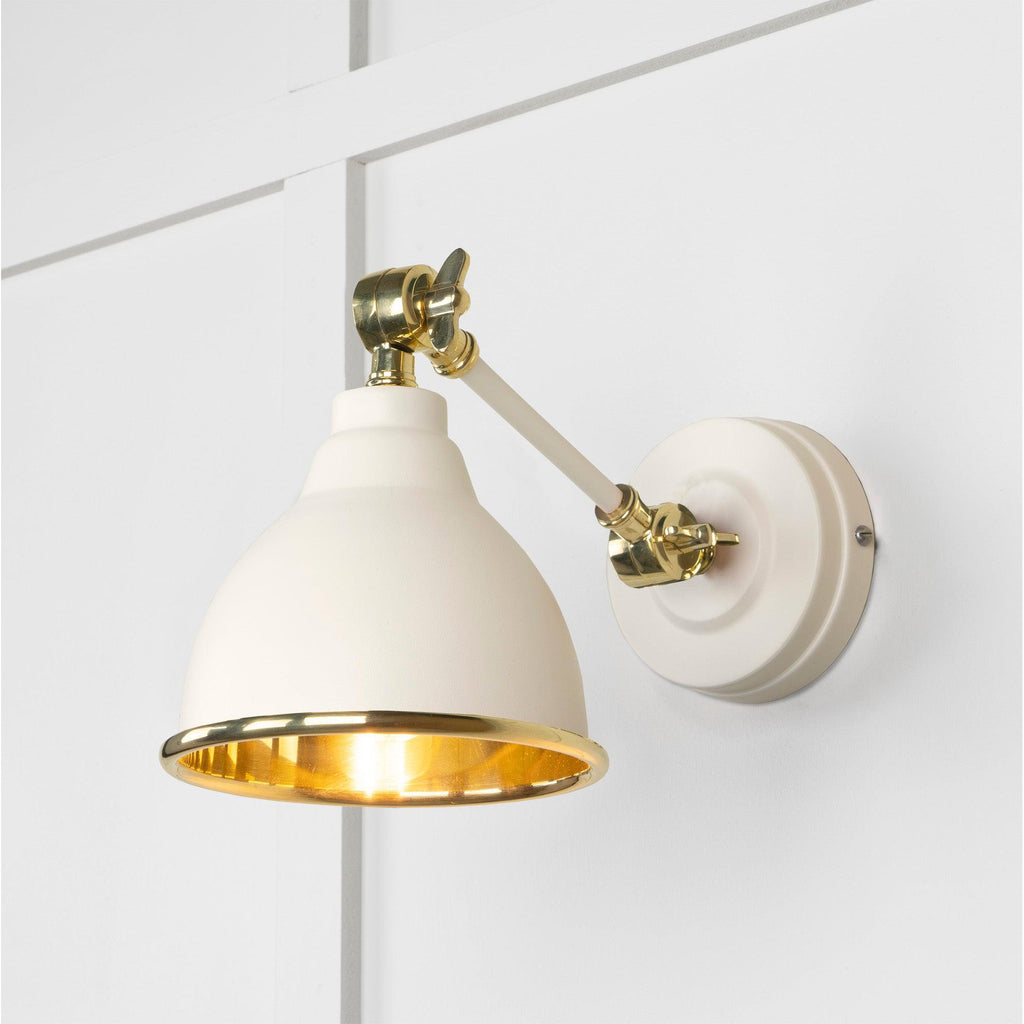 Smooth Brass Brindley Wall Light in Teasel | From The Anvil-Wall Lights-Yester Home