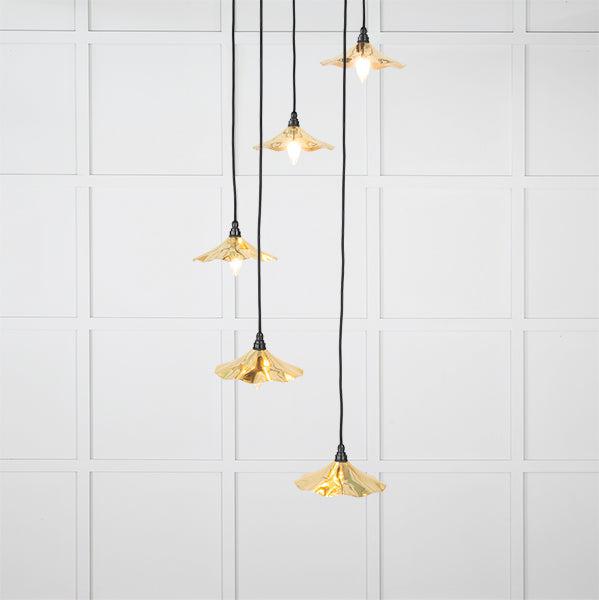 Smooth Brass Flora Cluster Pendant | From The Anvil-Cluster Pendants-Yester Home