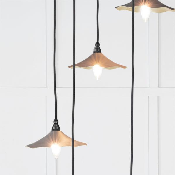 Smooth Brass Flora Cluster Pendant in Bluff | From The Anvil-Cluster Pendants-Yester Home