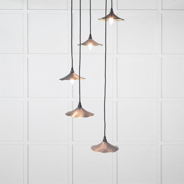 Smooth Brass Flora Cluster Pendant in Slate | From The Anvil-Cluster Pendants-Yester Home