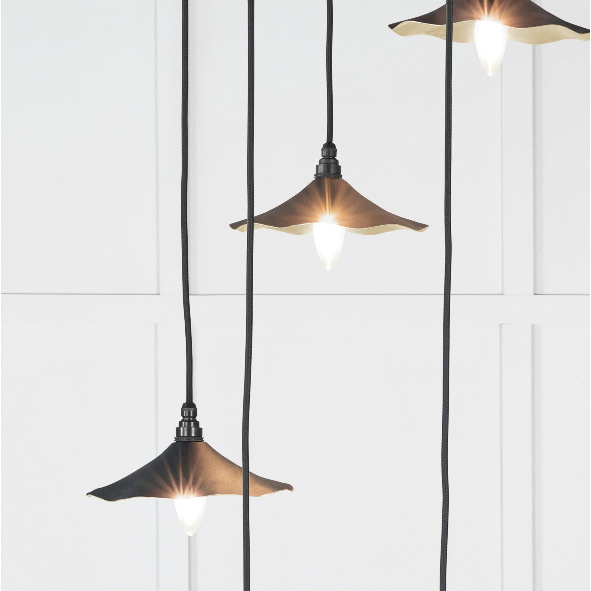 Smooth Brass Flora Cluster Pendant in Soot | From The Anvil - Cluster Pendants - From The Anvil - Yester Home