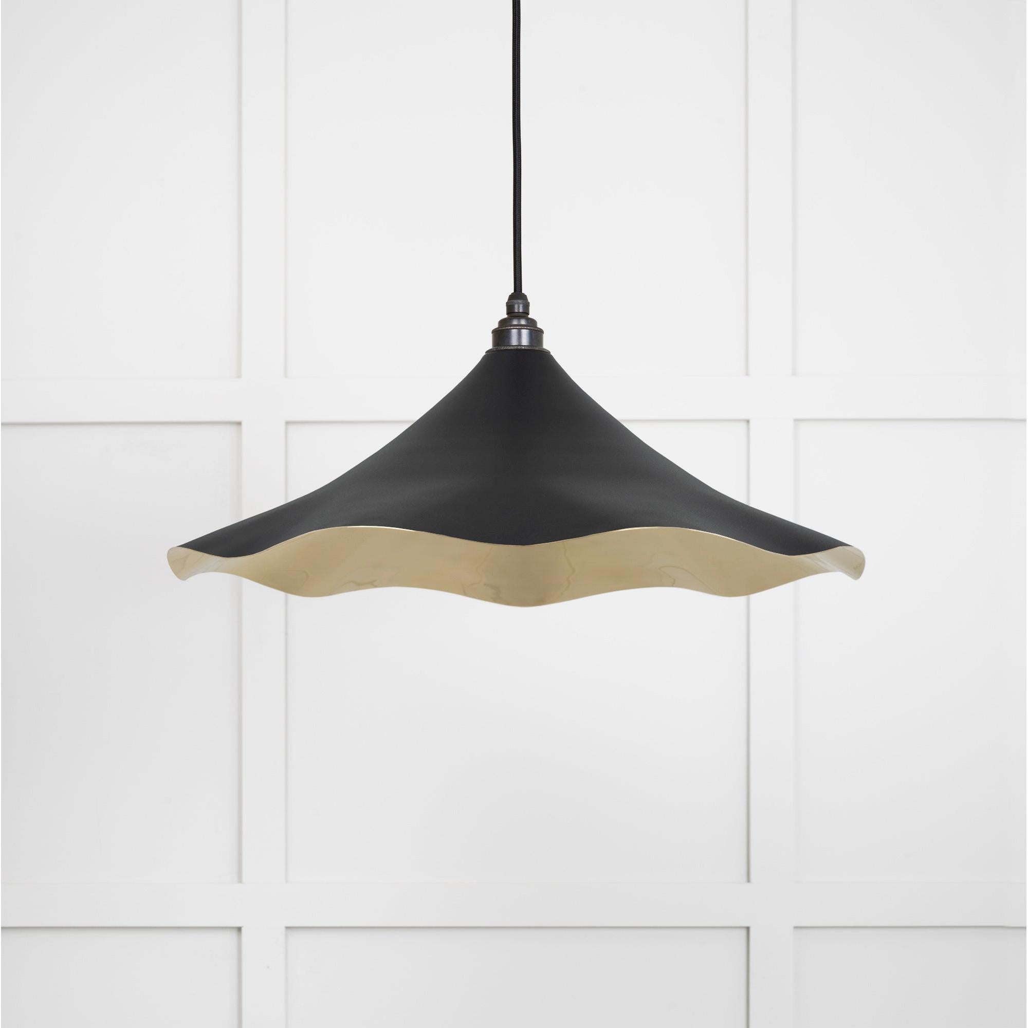 Smooth Brass Flora Pendant in Elan Black | From The Anvil - Ceiling Lights - From The Anvil - Yester Home