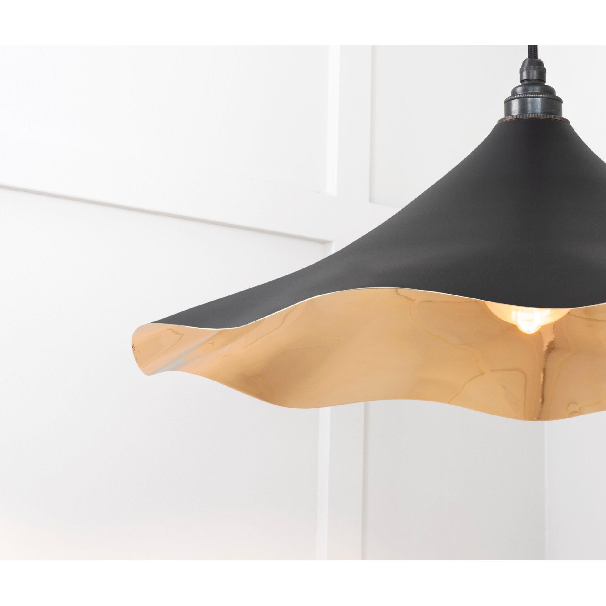 Smooth Brass Flora Pendant in Elan Black | From The Anvil - Ceiling Lights - From The Anvil - Yester Home