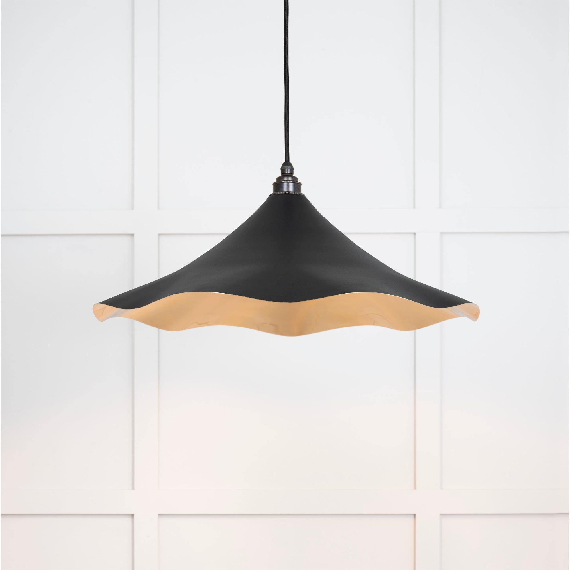 Smooth Brass Flora Pendant in Elan Black | From The Anvil - Ceiling Lights - From The Anvil - Yester Home
