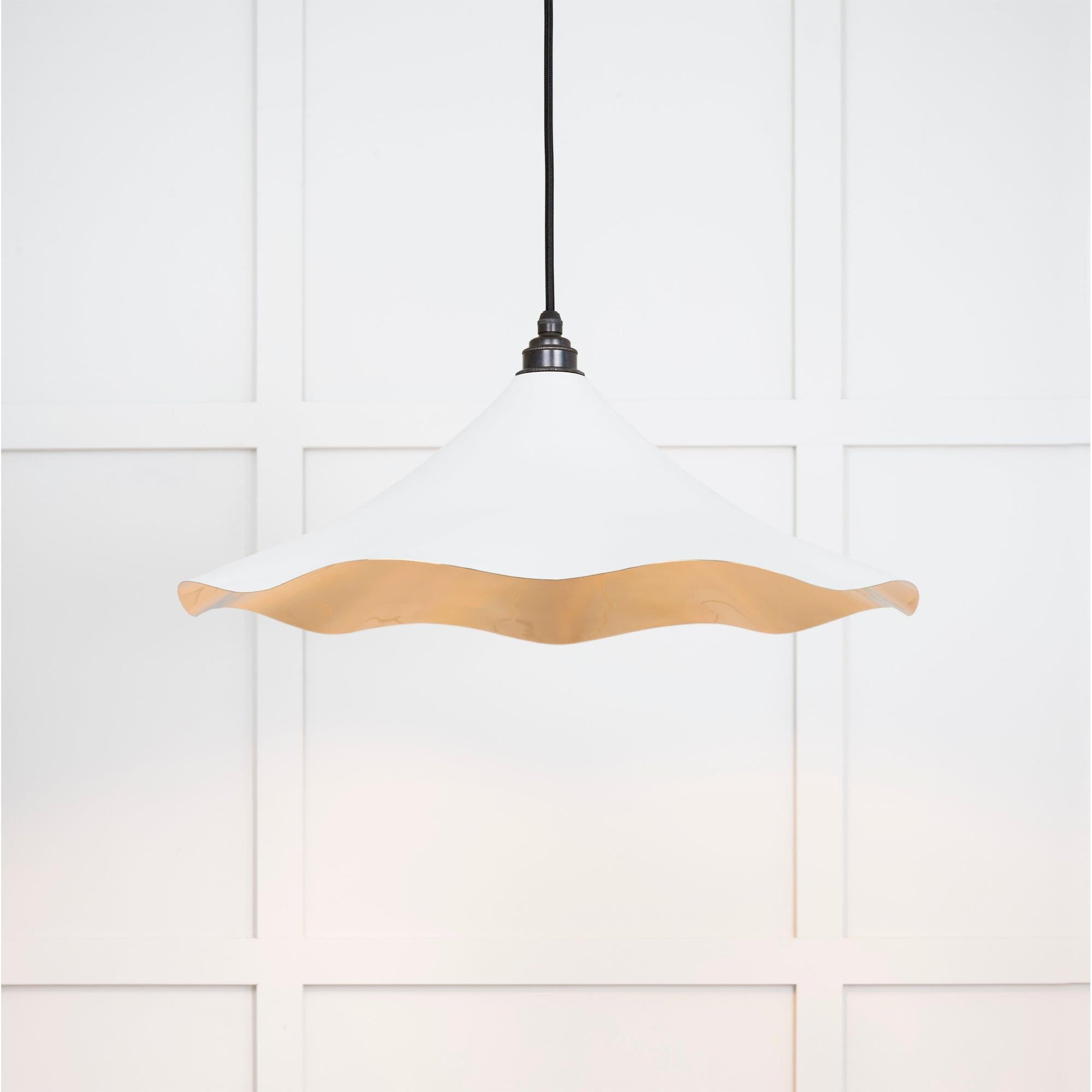 Smooth Brass Flora Pendant in Flock | From The Anvil - Ceiling Lights - From The Anvil - Yester Home