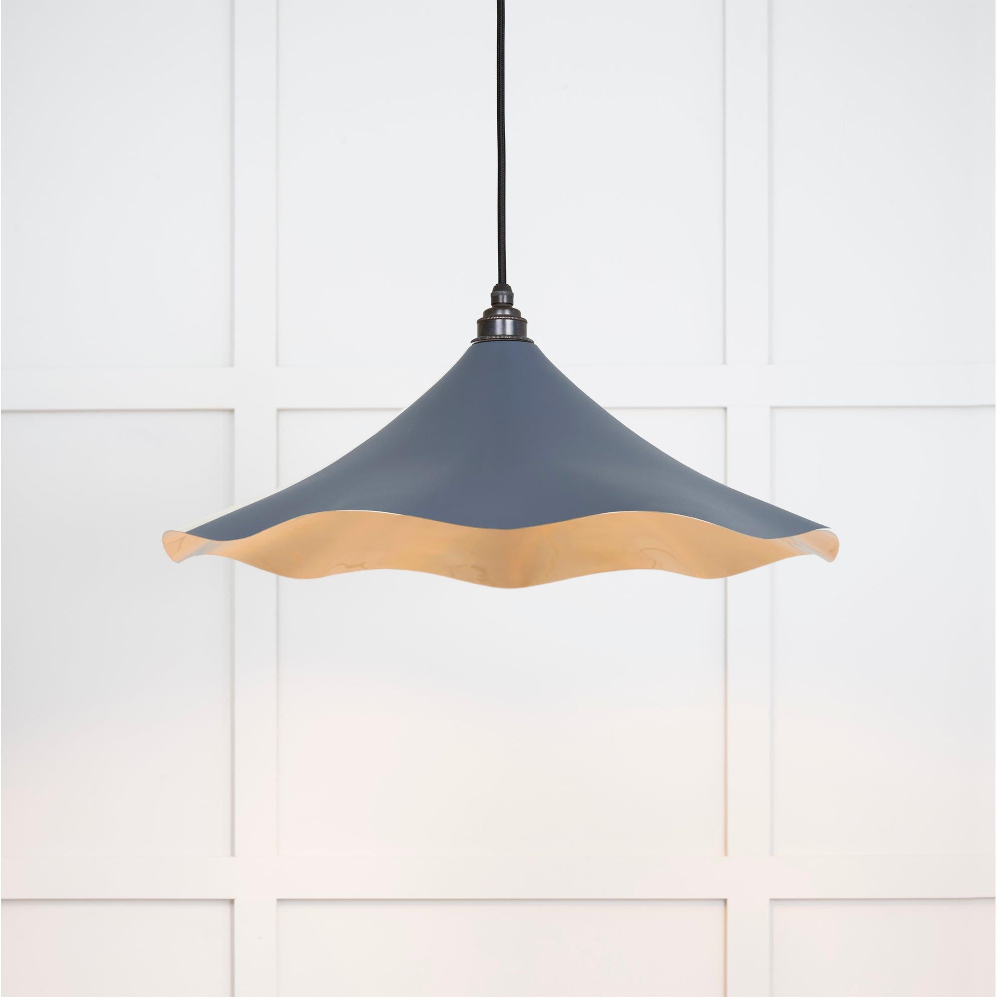 Smooth Brass Flora Pendant in Slate - Ceiling Lights - From The Anvil - Yester Home