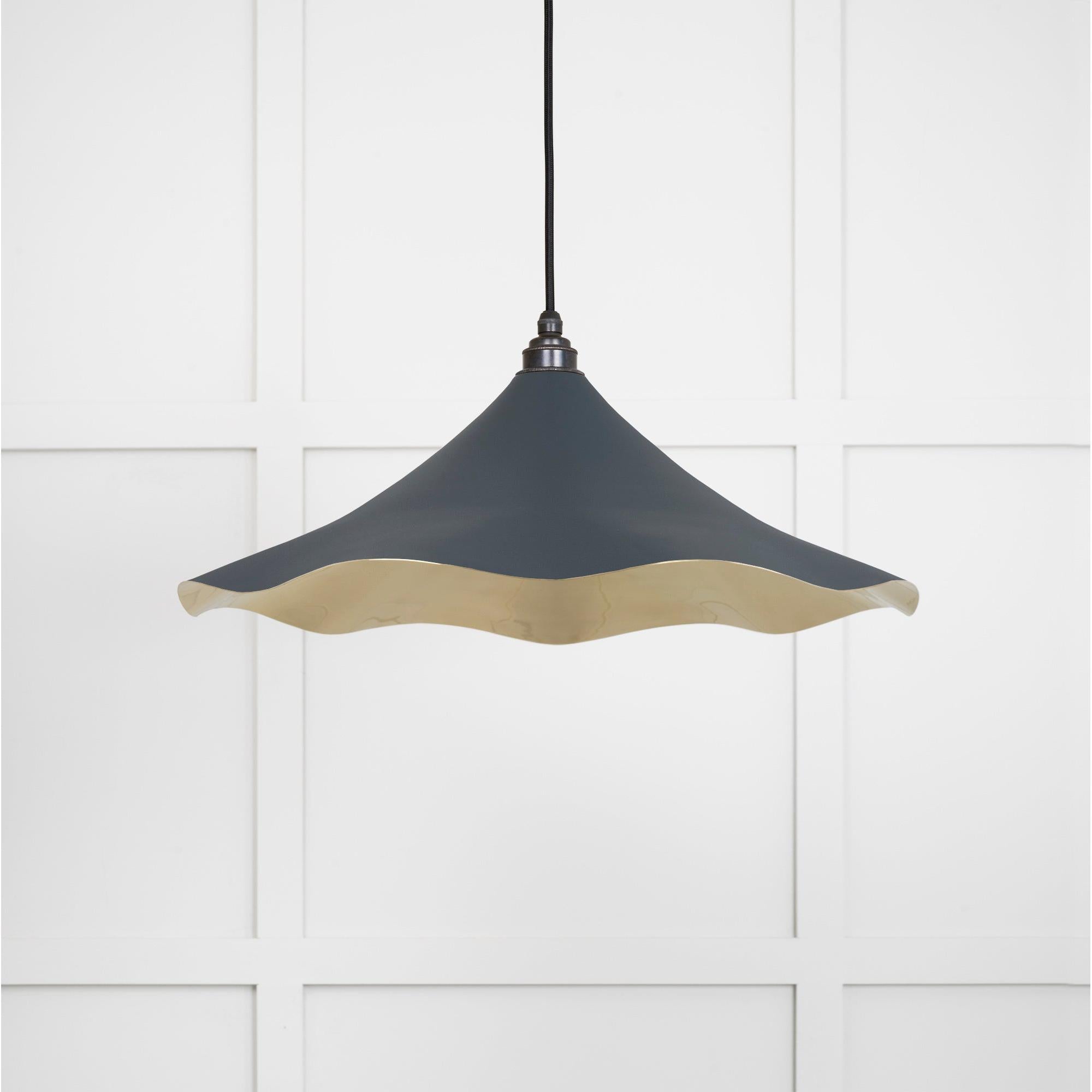Smooth Brass Flora Pendant in Soot | From The Anvil - Ceiling Lights - From The Anvil - Yester Home