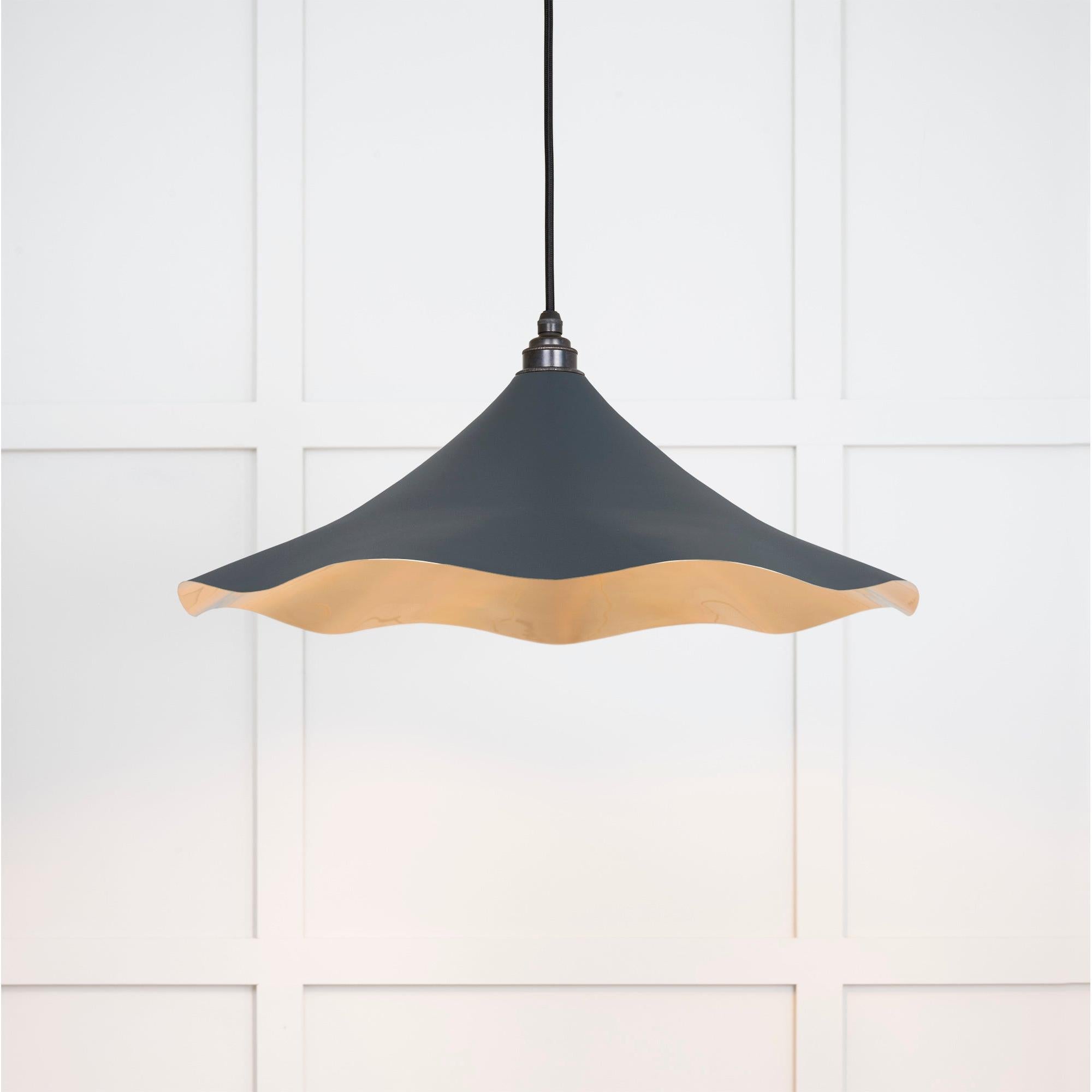 Smooth Brass Flora Pendant in Soot | From The Anvil - Ceiling Lights - From The Anvil - Yester Home