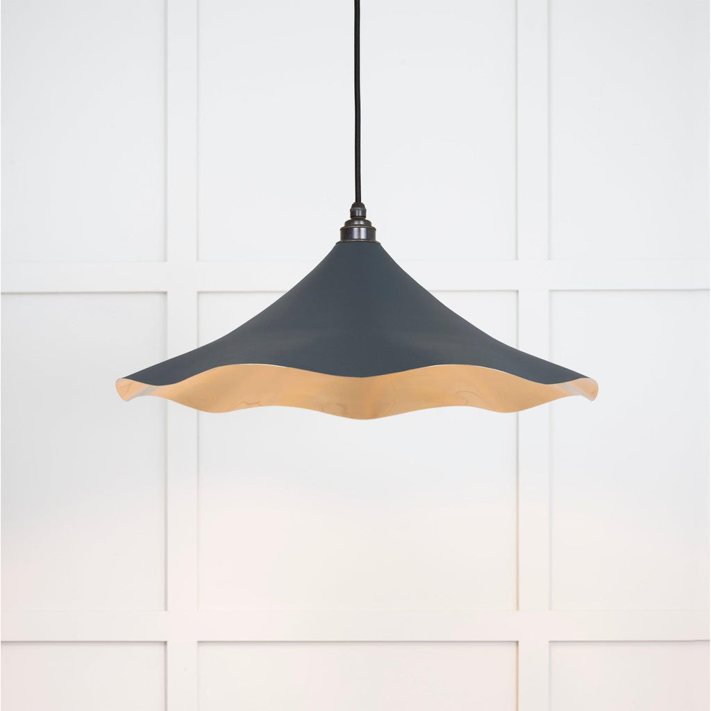 Smooth Brass Flora Pendant in Soot | From The Anvil-Ceiling Pendants-Yester Home