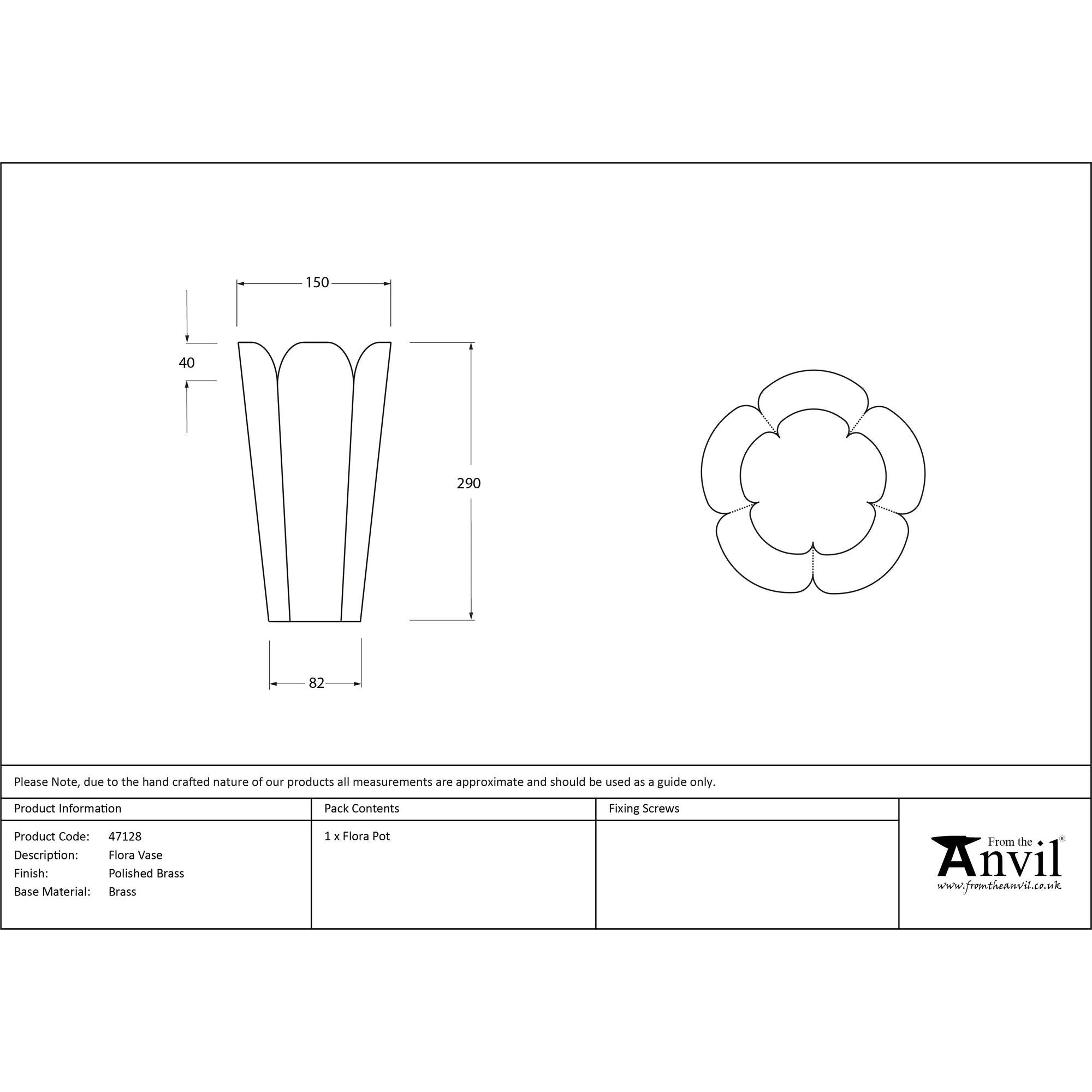 Smooth Brass Flora Vase | From The Anvil - Vases - From The Anvil - Yester Home
