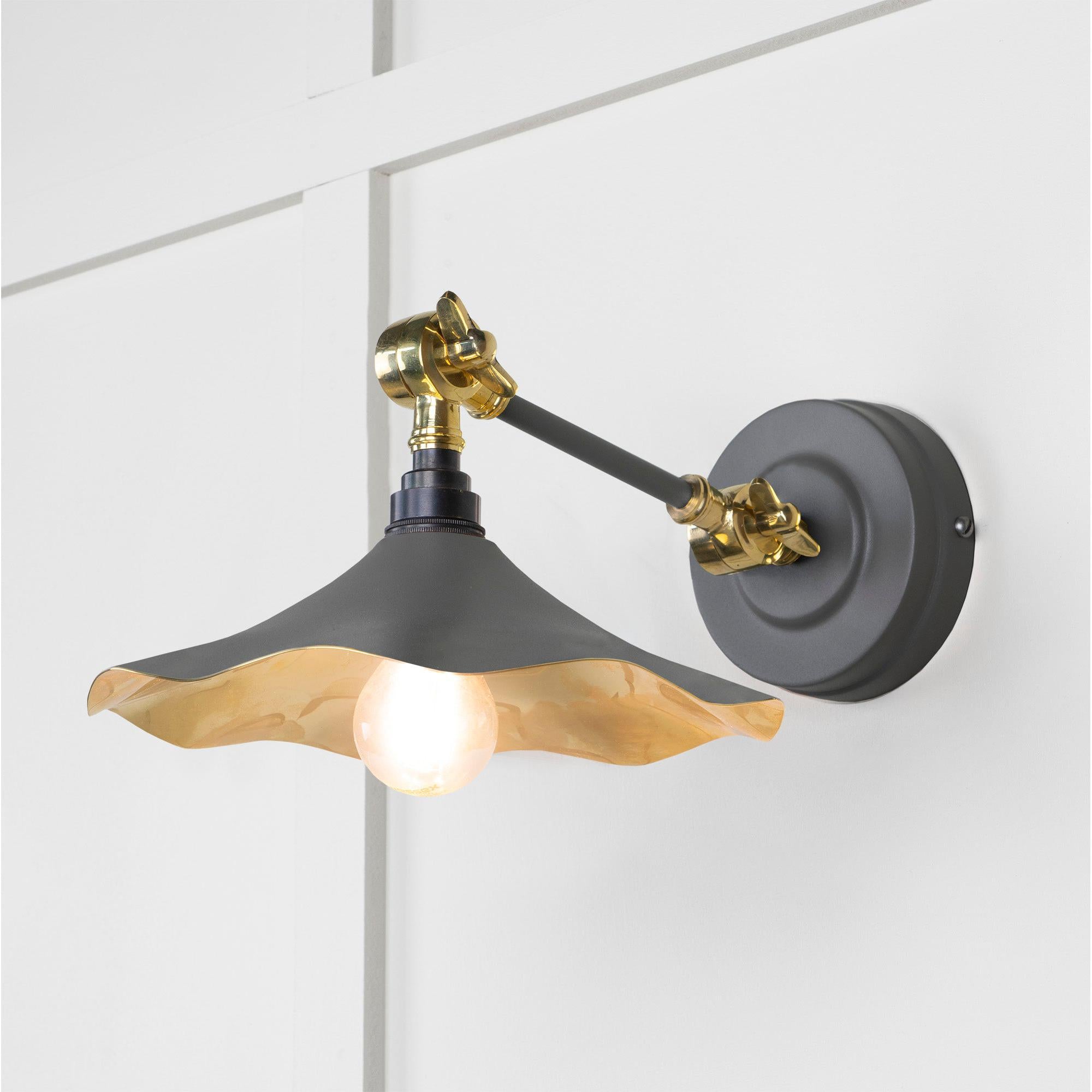 Smooth Brass Flora Wall Light in Bluff | From The Anvil - Wall Lights - From The Anvil - Yester Home