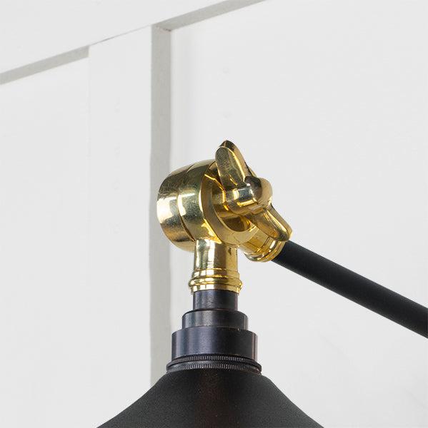 Smooth Brass Flora Wall Light in Elan Black | From The Anvil-Wall Lights-Yester Home