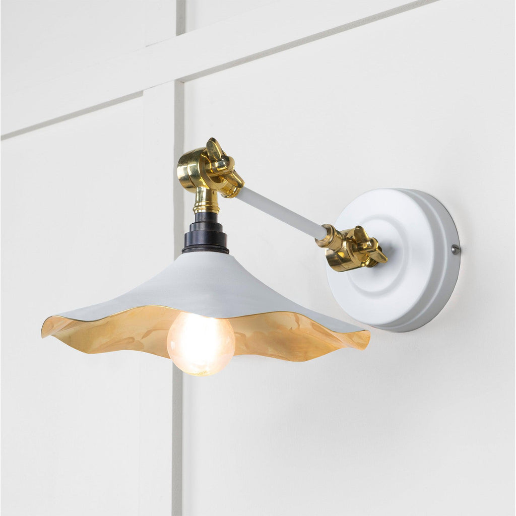 Smooth Brass Flora Wall Light in Flock | From The Anvil-Wall Lights-Yester Home