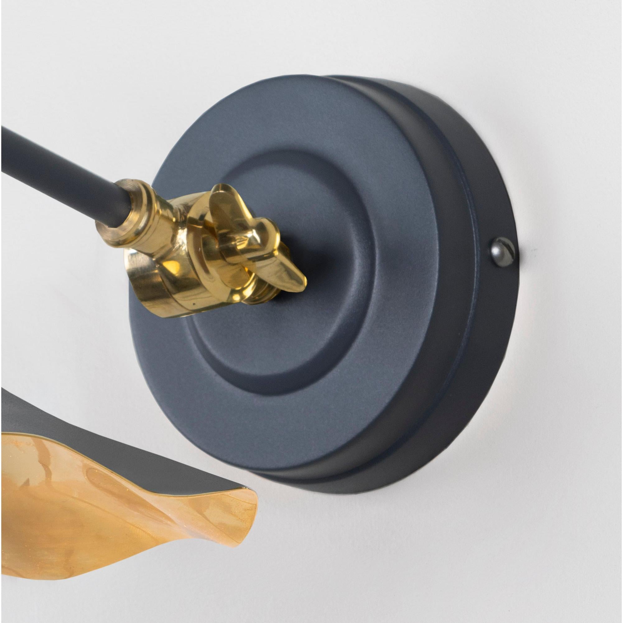 Smooth Brass Flora Wall Light in Slate | From The Anvil - Wall Lights - From The Anvil - Yester Home