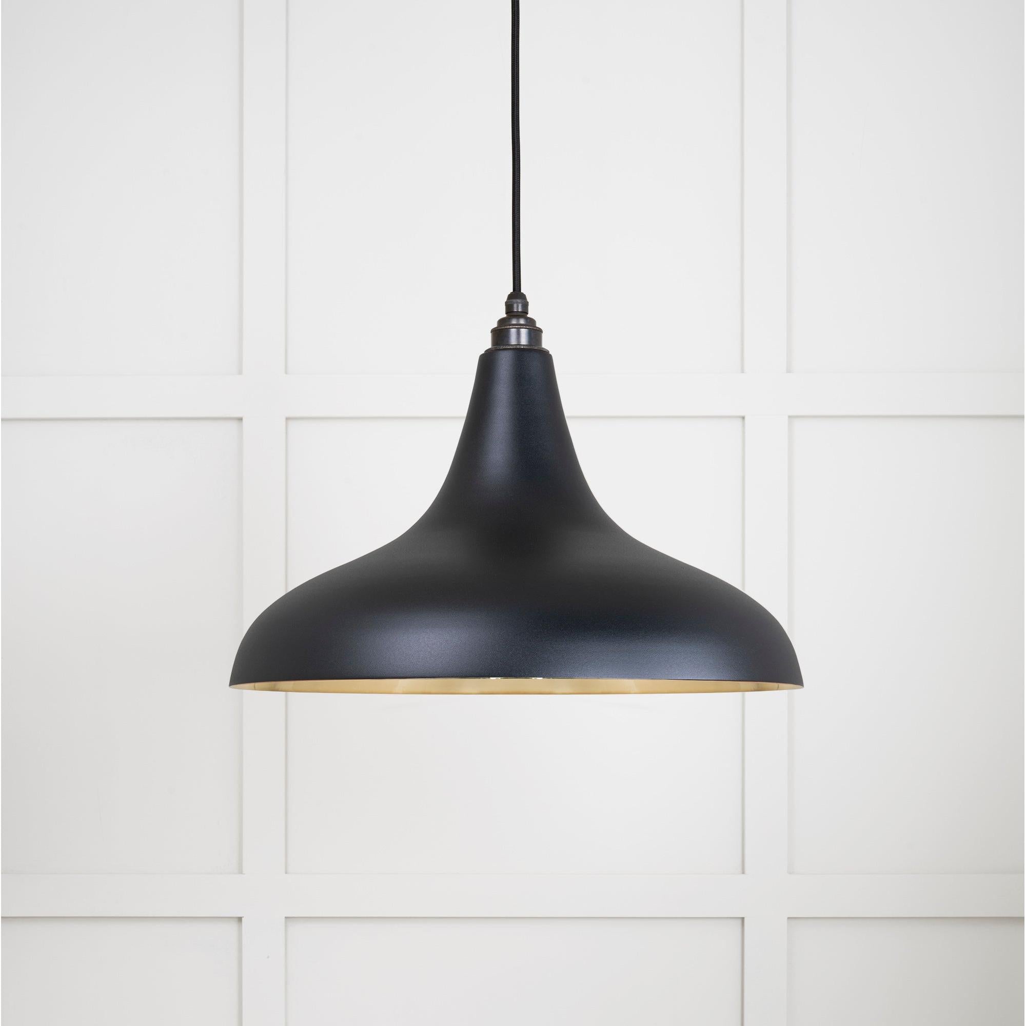 Smooth Brass Frankley Pendant in Elan Black | From The Anvil - Ceiling Lights - From The Anvil - Yester Home