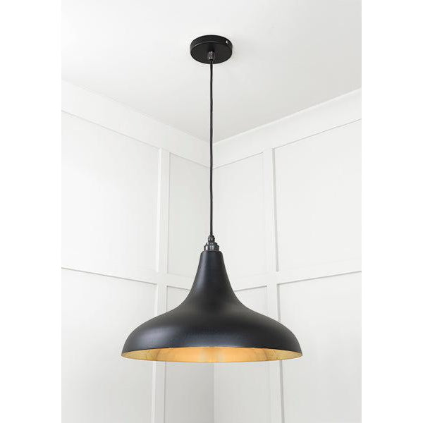 Smooth Brass Frankley Pendant in Elan Black | From The Anvil-Ceiling Pendants-Yester Home