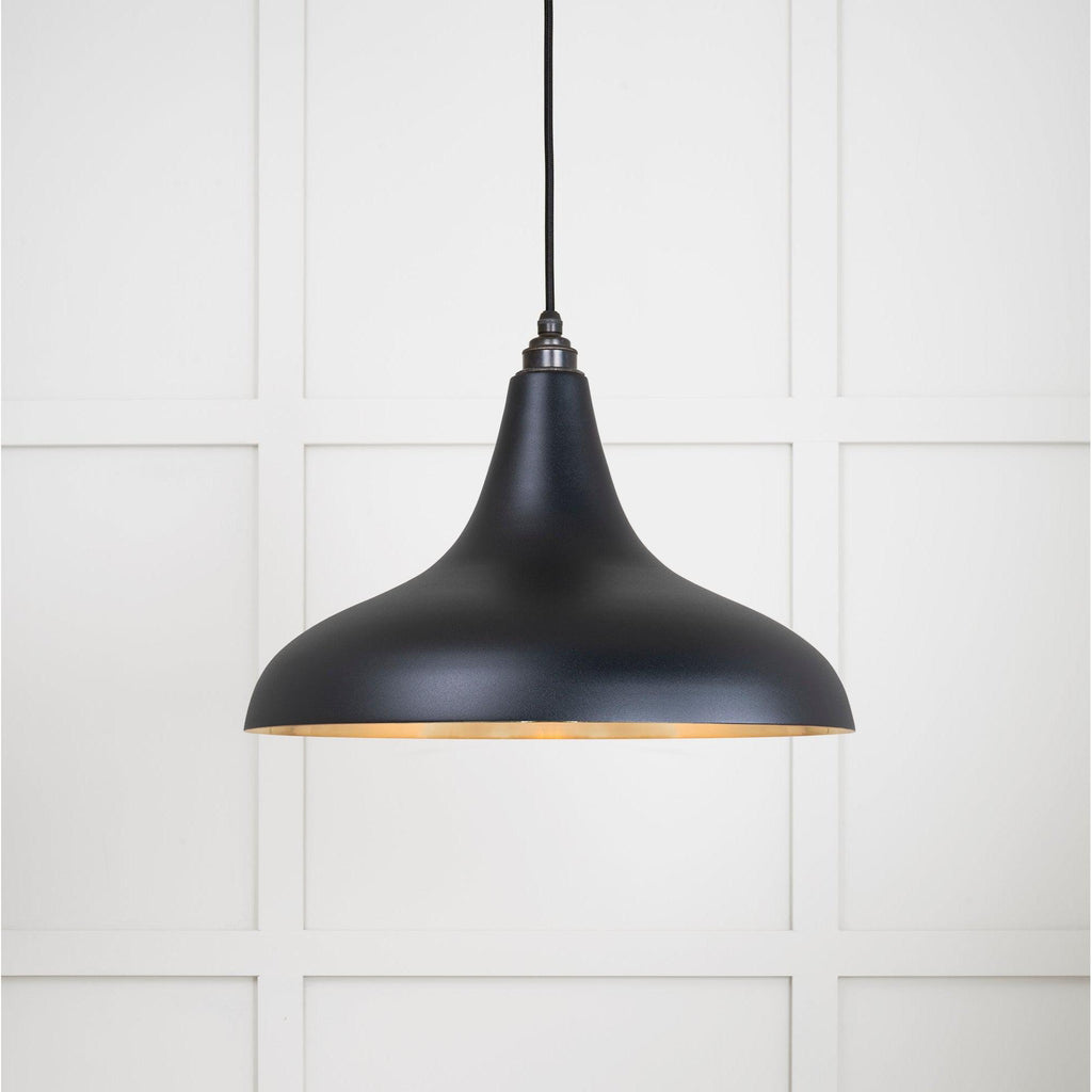 Smooth Brass Frankley Pendant in Elan Black | From The Anvil-Ceiling Pendants-Yester Home