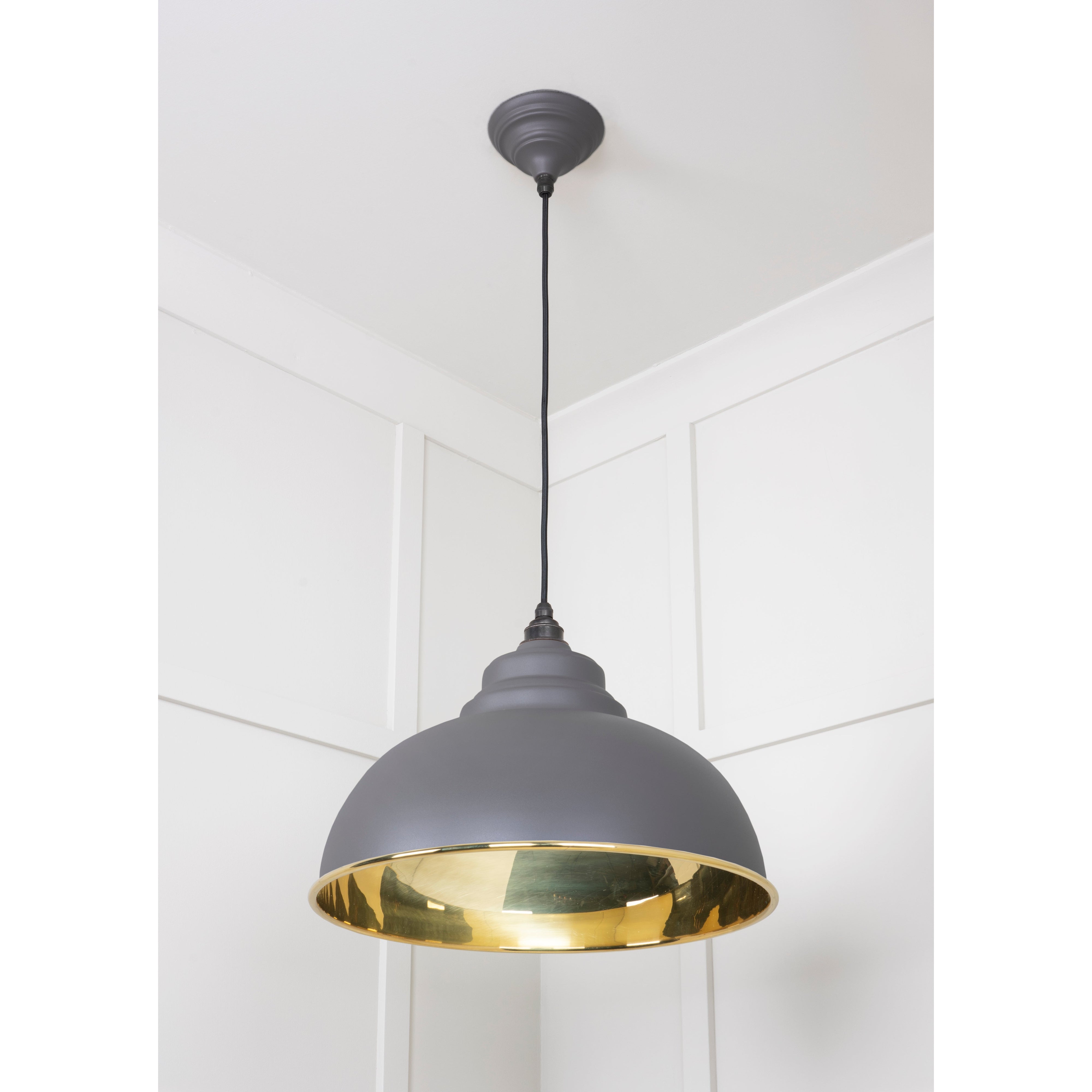 Smooth Brass Harborne Pendant in Bluff | From The Anvil-Harborne-Yester Home
