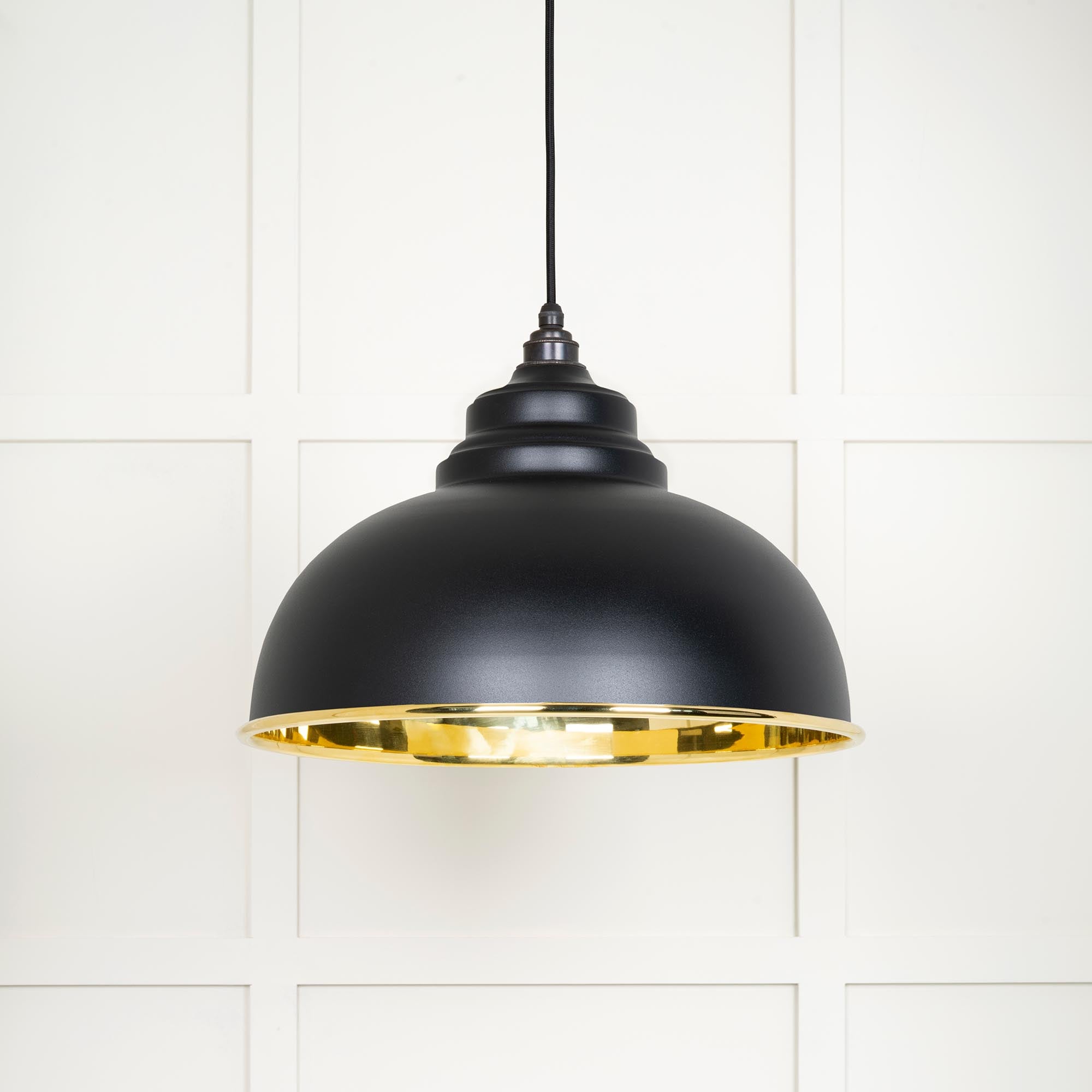 Smooth Brass Harborne Pendant in Elan Black | From The Anvil - Harborne - From The Anvil - Yester Home