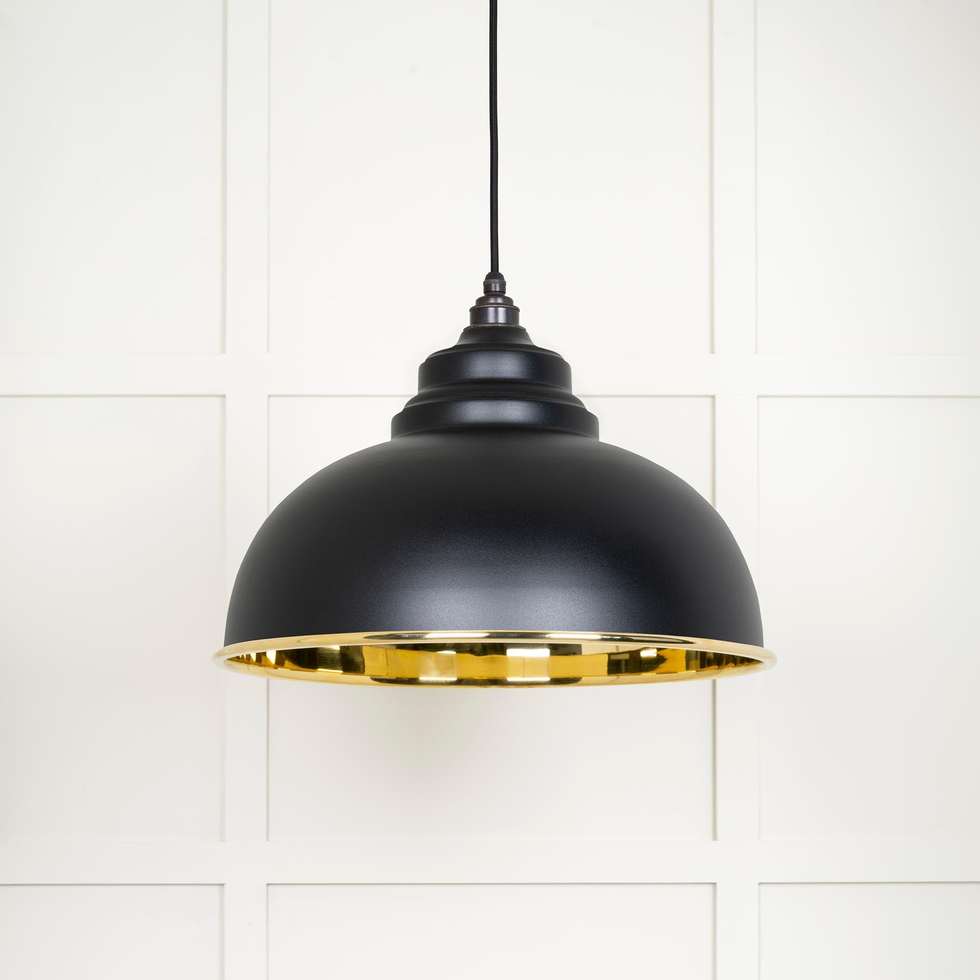 Smooth Brass Harborne Pendant in Elan Black | From The Anvil - Harborne - From The Anvil - Yester Home