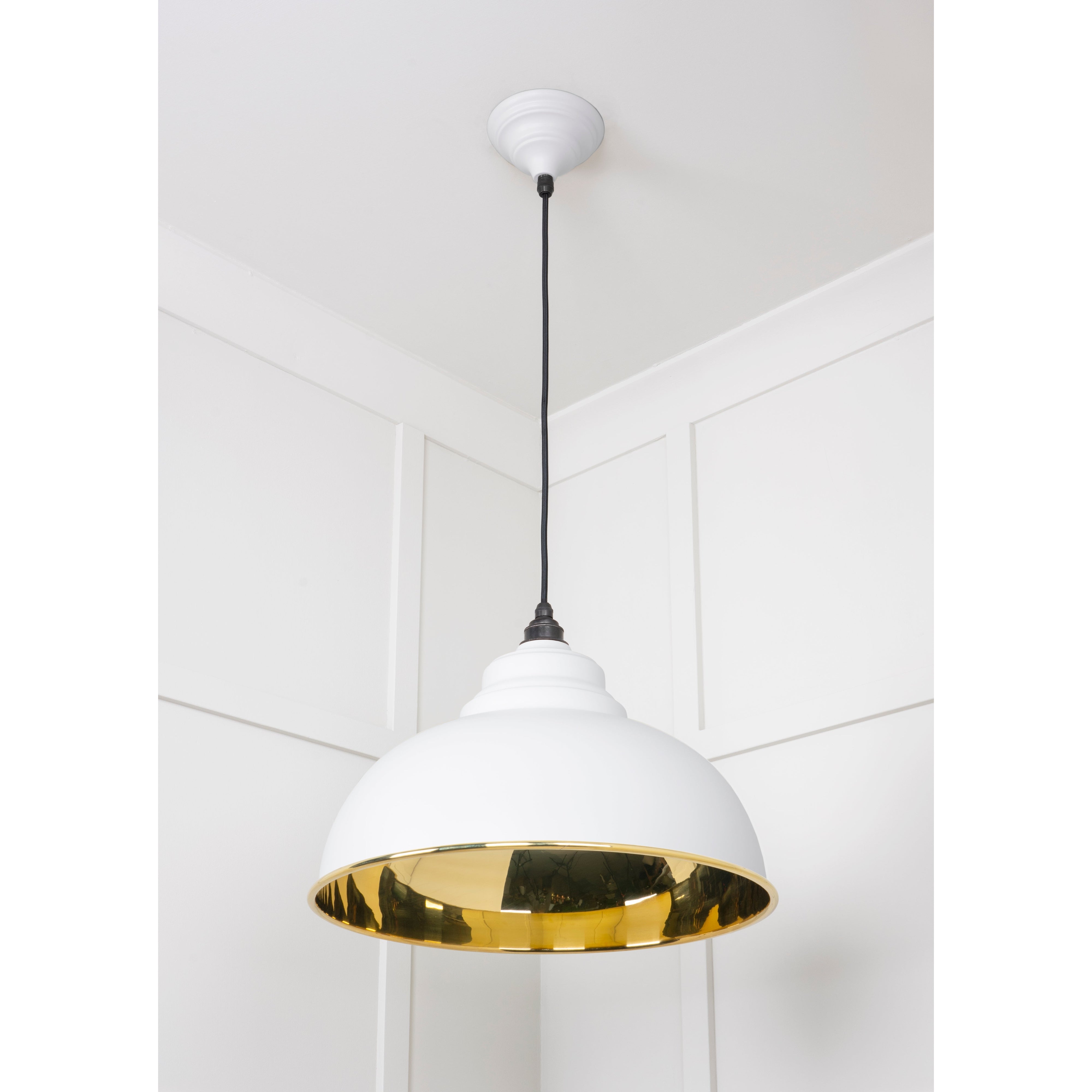 Smooth Brass Harborne Pendant in Flock | From The Anvil-Harborne-Yester Home