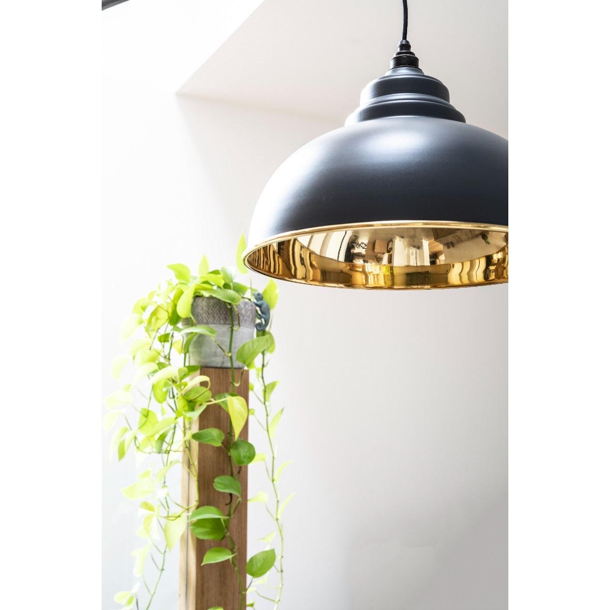 Smooth Brass Harborne Pendant in Slate | From The Anvil-Harborne-Yester Home
