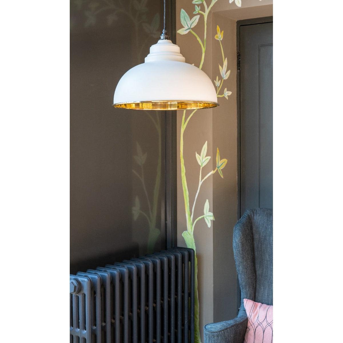 Smooth Brass Harborne Pendant in Teasel | From The Anvil-Harborne-Yester Home