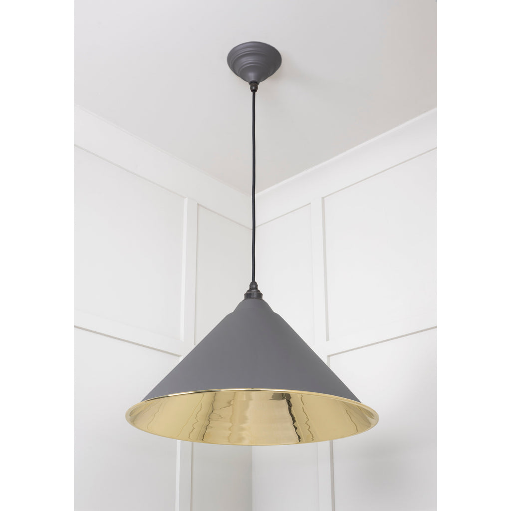 Smooth Brass Hockley Pendant in Bluff | From The Anvil-Hockley-Yester Home