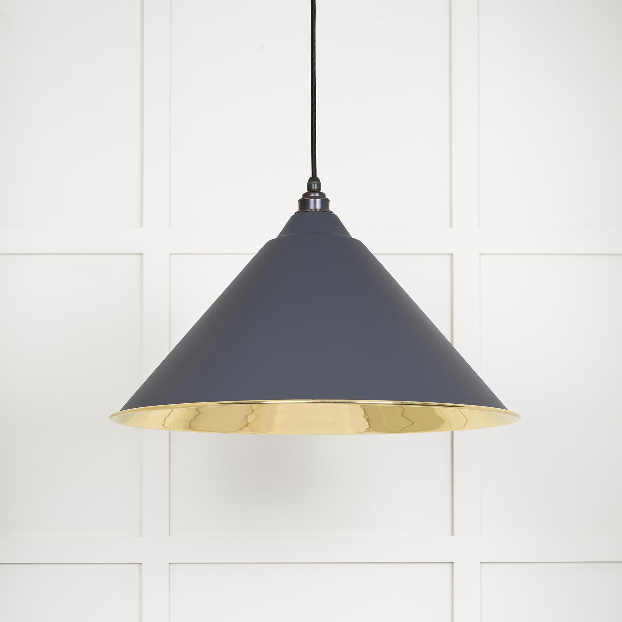 Smooth Brass Hockley Pendant in Slate | From The Anvil - Hockley - From The Anvil - Yester Home