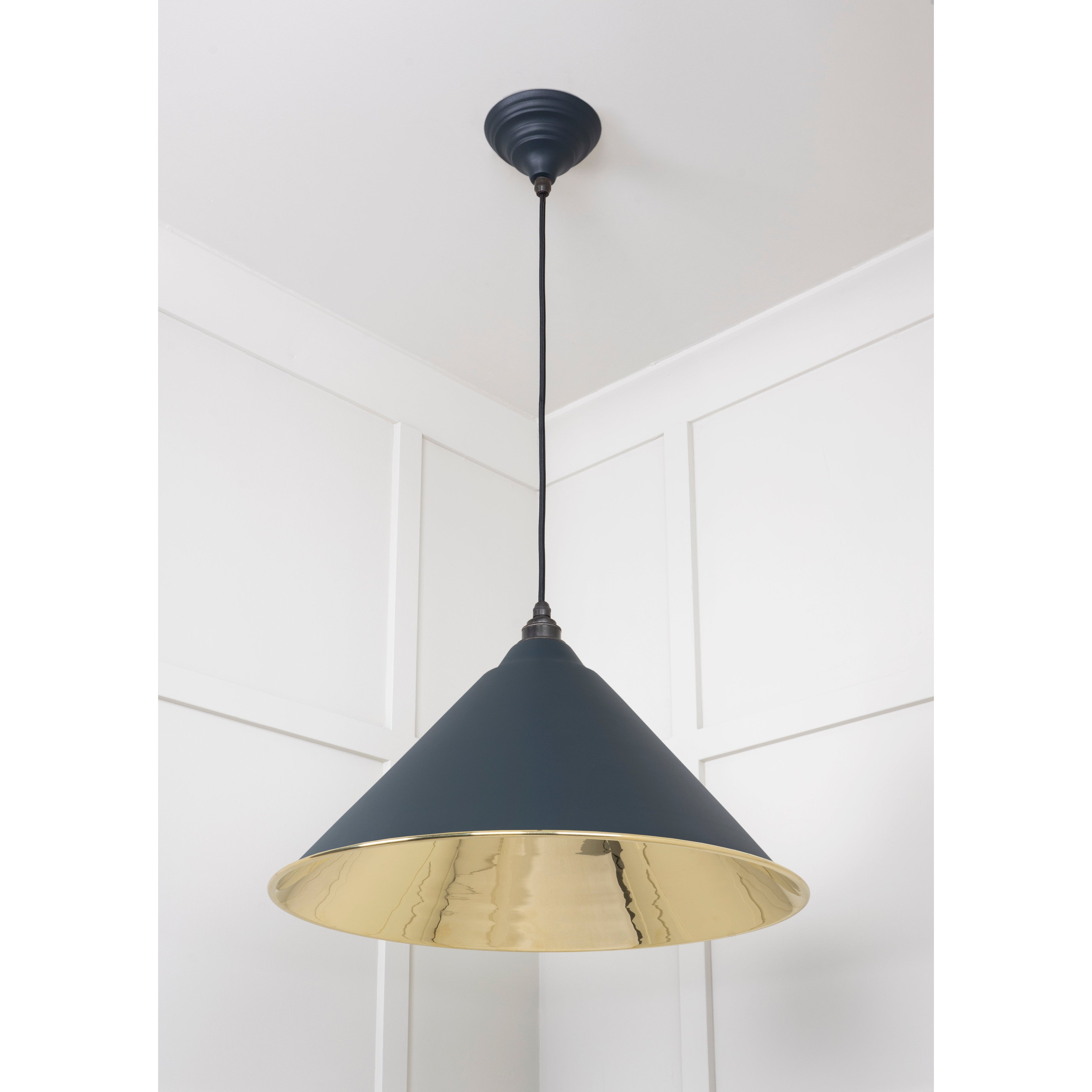 Smooth Brass Hockley Pendant in Soot | From The Anvil-Hockley-Yester Home