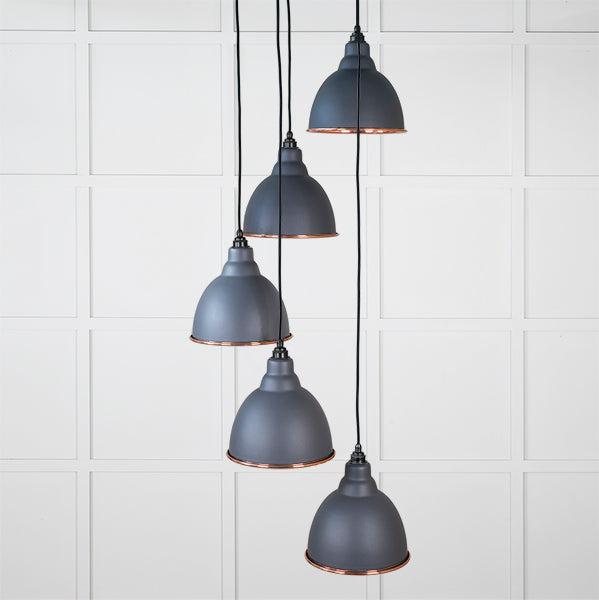 Smooth Copper Brindley Cluster Pendant in Slate | From The Anvil-Cluster Pendants-Yester Home