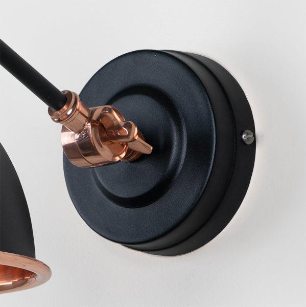 Smooth Copper Brindley Wall Light in Elan Black | From The Anvil-Wall Lights-Yester Home