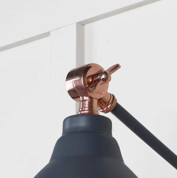 Smooth Copper Brindley Wall Light in Slate | From The Anvil-Wall Lights-Yester Home