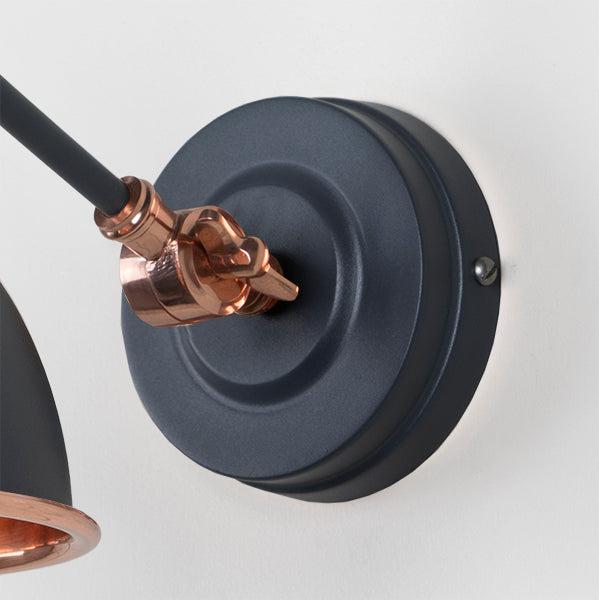 Smooth Copper Brindley Wall Light in Slate | From The Anvil-Wall Lights-Yester Home