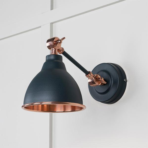 Smooth Copper Brindley Wall Light in Soot | From The Anvil-Wall Lights-Yester Home