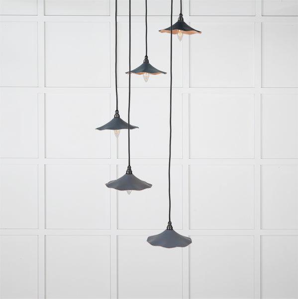 Smooth Copper Flora Cluster Pendant in Slate | From The Anvil-Cluster Pendants-Yester Home