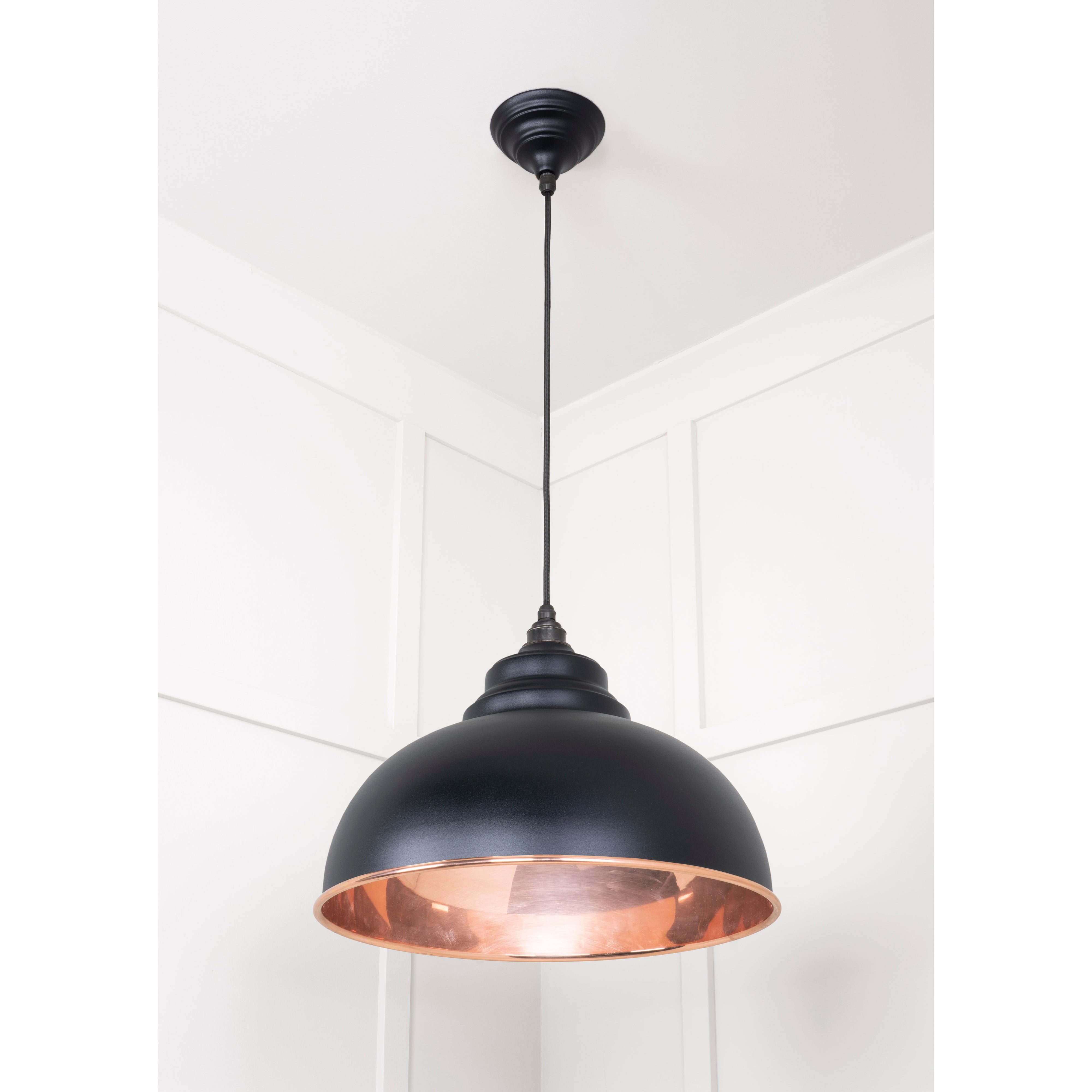Smooth Copper Harborne Pendant in Elan Black | From The Anvil-Harborne-Yester Home