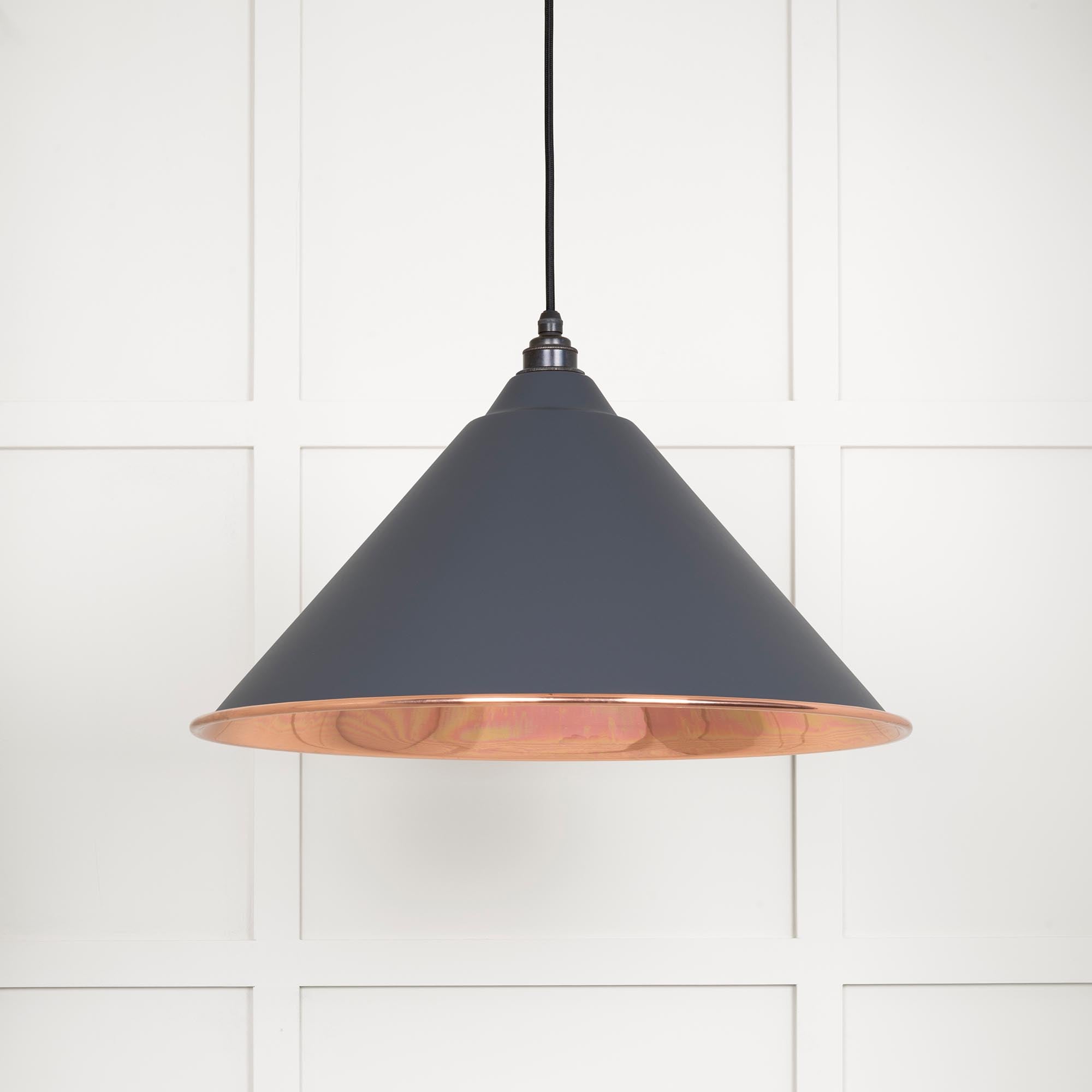Smooth Copper Hockley Pendant in Slate | From The Anvil - Hockley - From The Anvil - Yester Home