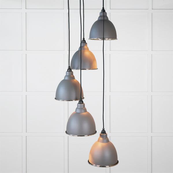 Smooth Nickel Brindley Cluster Pendant in Bluff | From The Anvil-Cluster Pendants-Yester Home