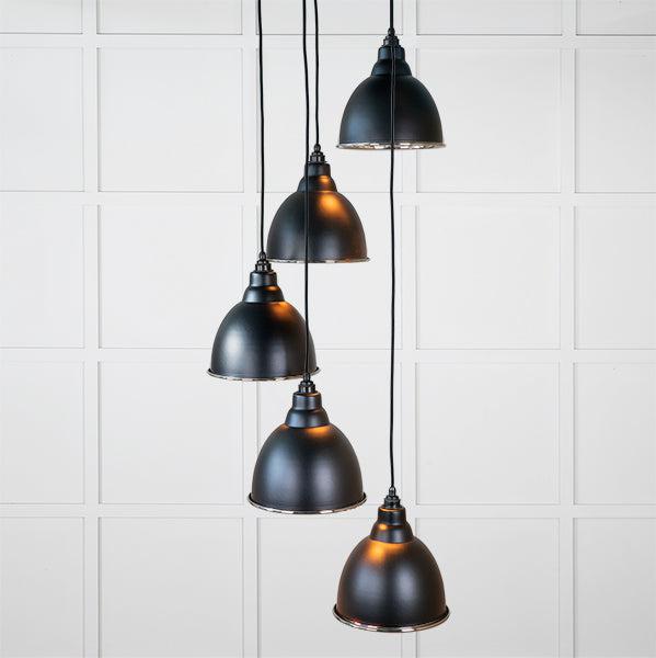 Smooth Nickel Brindley Cluster Pendant in Elan Black | From The Anvil-Cluster Pendants-Yester Home
