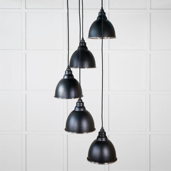 Smooth Nickel Brindley Cluster Pendant in Elan Black | From The Anvil-Cluster Pendants-Yester Home